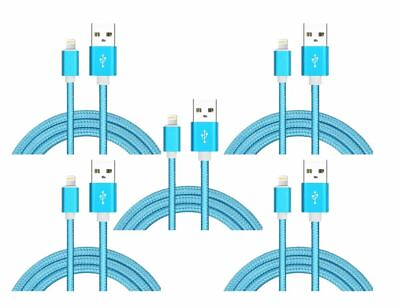 #ad 5 Pack Nylon Braided 3FT iPhone Compatible charger data sync cable Blue $9.99
