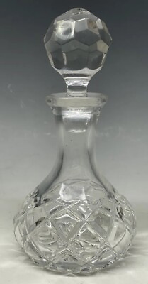 #ad Vintage Cut Crystal Czechoslovakian Decanter Perfume Scent Bottle 20th C. $22.00