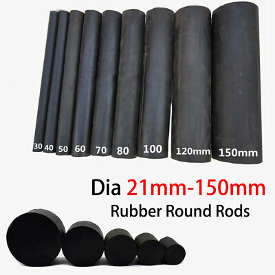 #ad Black Solid Natural Rubber Round Rods Dia 21 150mm Rod Materials 40mm 500mm Long $138.86