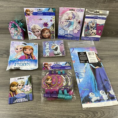 Lot Of 9 Disney Frozen Birthday Party Supplies Favors Decorations New $42.94