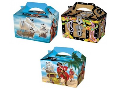 #ad Pirate P W Party Boxes Kids Children Meal Carry Picnic Gift Food Box GBP 4.65