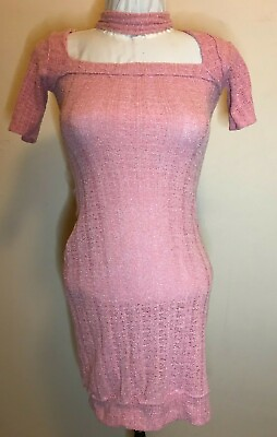 #ad Summer Dress pink mini dress with neck strap size small S GBP 22.00