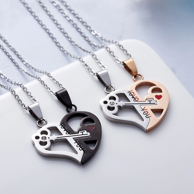 #ad 2 PC Set I love you Couple necklace Set Couple#x27;s GIFT $14.99