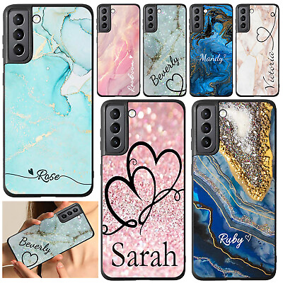 #ad Personalized Name Phone Cover For Samsung Galaxy A13 A53 5G A14 A03S Marble Case $7.99