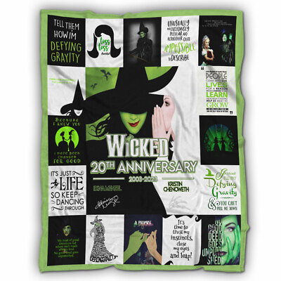 #ad Broadway Wicked The Musical 20th Anniversary Fleece Sherpa Blanket $75.95