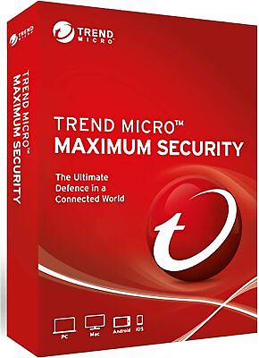 #ad TREND MICRO MAXIMUM SECURITY 2024 1 3 5 10 DEVICE 1 2 3 YEAR SAME DAY EMAIL GBP 32.45