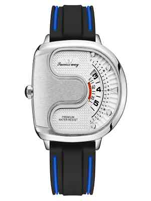 #ad UNIQUE Men#x27;s Two Tone Strap Quartz Watch Fashion Geometric Dial $54.99