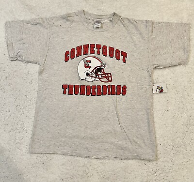 #ad Connetquot thunderbirds Foot Ball vintage t shirt Large L $29.99