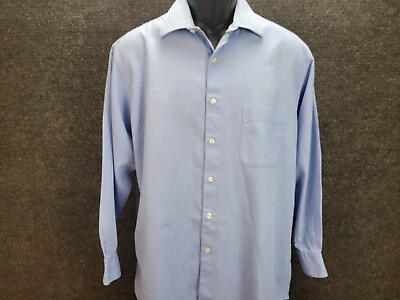 #ad Alfani Men#x27;s Blue Long Sleeve Button Up Shirt Size Large $8.96