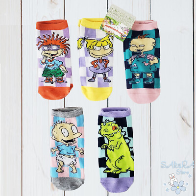 5 PACK NWT RUGRATS NICKELODEON TOMMY WOMEN#x27;S NO SHOW SOCKS SHOE SIZE 4 10 $12.99
