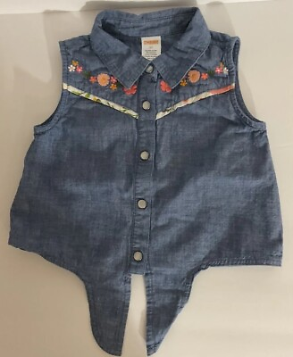 #ad Gymboree Toddler Girl Embroidered Top Blue Size 5T $4.99