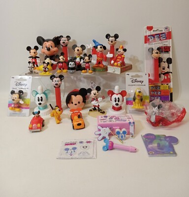 #ad Mixed Lot Of 31 Disney#x27;s Mickey Mouse Pvc Kids Meal Toys Metal Figures And More $25.00