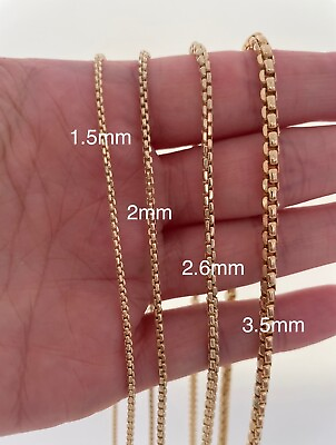 #ad Round Box Chain14k Gold Box Solid necklace 14k ladies chains 2mm 22 in 4.3 g $431.00