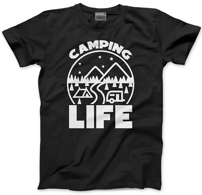 #ad Camping Life Mens Unisex T Shirt Campervan Caravan Motorhome Camper Gift Scout GBP 13.99