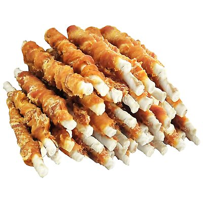 #ad MON2SUN Dog Treats Rawhide Twist Chicken Hide Sticks Suitable for Puppy and... $30.05