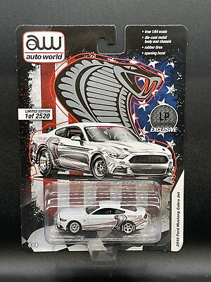 #ad AUTO WORLD 2016 Ford Mustang Cobra Jet Exclusive White 1:64 Diecast Drag Car NEW $19.99