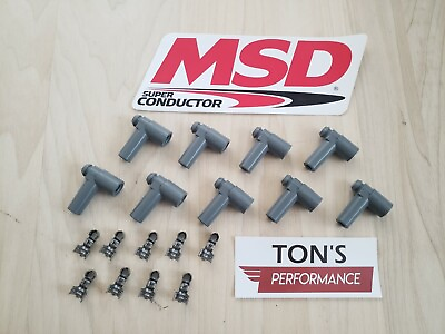 MSD Ignition 8849 HEI Distributor Boots Terminals Grey Set of 9 Right angle 90 $22.99