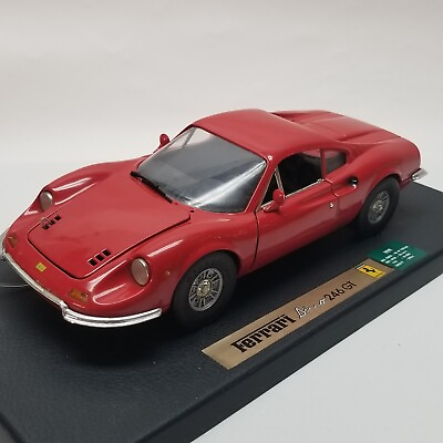 #ad 1 18 Anson Ferrari Dino 246 GT Pininfarina Red Diecast Coupe Replica w Base #x27;69 $39.95
