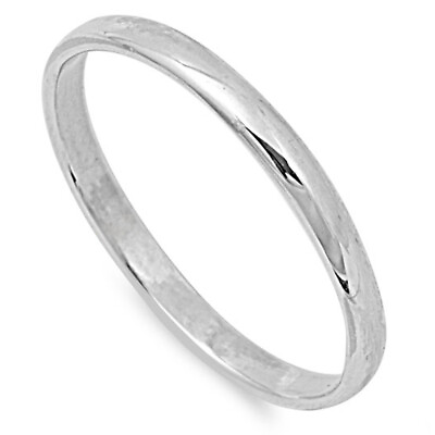 #ad Sterling Silver Plain Band Comfort Fit Ring Solid 925 $12.39