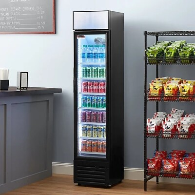 #ad Fricool 16.5quot; Narrow Glass Door Refrigerator Cooler Swing Door NEW $734.99