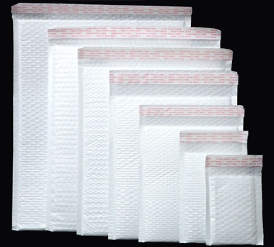 Small To X Large Poly Bubble Bags Mailers Padded White Envelops Self Sealing New $38.97