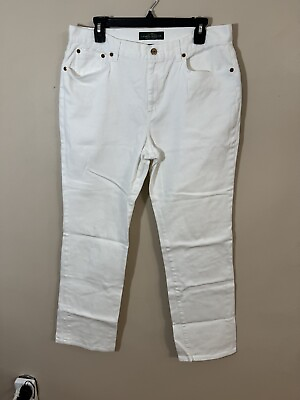 #ad Ralph Lauren Jeans Co. LRL White Stretch Denim Classic Jeans Size 12 $23.00