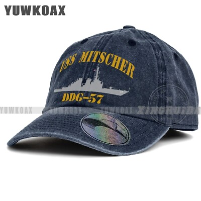 #ad USS Mitscher DDG 57 Navy Baseball Cap Unisex Dad Hat Adjustable Denim Hat $16.45