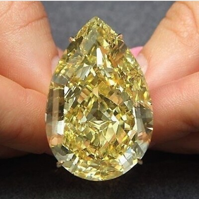 #ad 5CT Natural Yellow Diamond Pear Cut D Grade CERTIFIED VVS1 1 Free Gift $170.00