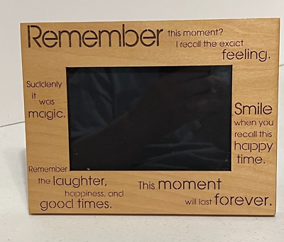 #ad Remember Me Engraved Wood Picture Frame 8.5#x27;#x27; x 6#x27;5#x27;#x27; picture 4#x27;#x27; x 6#x27;#x27; Mint $12.99