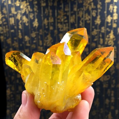 #ad Natural Yellow Citrine Cluster Aura Crystal Cluster Mineral Specimen Healing 1Pc $10.49