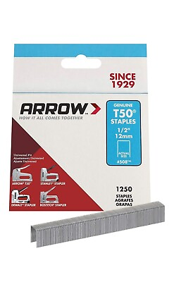 #ad 1250 Pack of Arrow 508 Heavy Duty T50 1 2 Inch Staples: Ideal for Upholstery Co $6.50