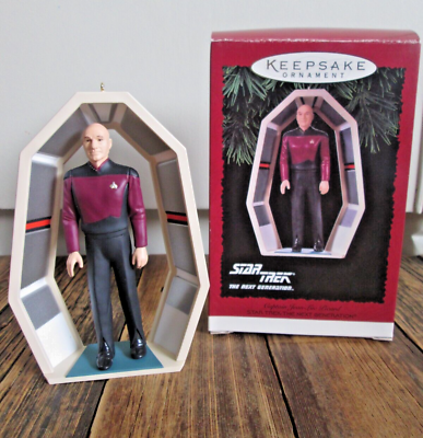 #ad Hallmark Keepsake Ornament Star Trek 1995 New Original Captain Jean Luc Picard $7.99