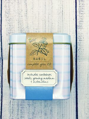 Herb kit basil seeds amp; growing medium in tin pot easter gift basket filler $3.50