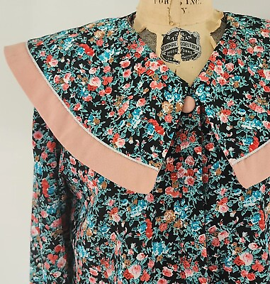 #ad Nwot Unselfish Lover Floral Romantic Collared Blouse M $79.99