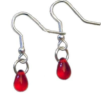 #ad True VAMPIRE RED BLOOD DROPS EARRINGS Gothic Dracula Halloween Costume Jewelry $6.97