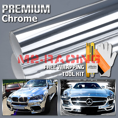 #ad 【Chrome】 Silver Car Vinyl Wrap Sticker Decal Sheet Film Air Release Bubble Free $13.70