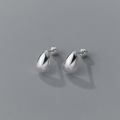 #ad 925 Sterling Silver Teardrop Drop Stud Earrings wtih Screw Backs $9.99