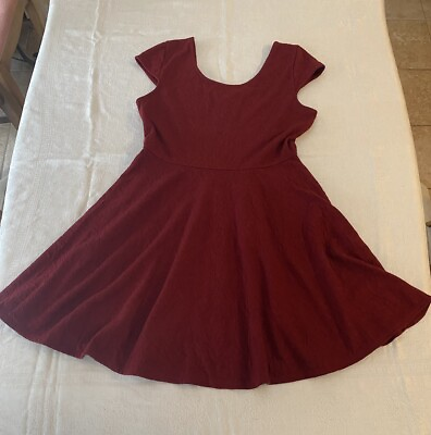#ad Mossimo Supply Co. Red Cap Sleeve Dress Size Large $13.00