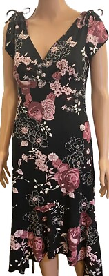 #ad Retro Floral Ankle Length Dress By Choice Size L $17.50