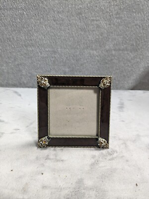 #ad Cute Art Deco Metal Black amp; Silver PICTURE PHOTO FRAME Hold 2.5quot;x2.5quot; $16.98