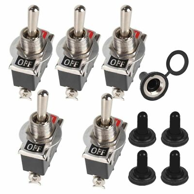 #ad 5Pcs Toggle Flick Switch WATERPROOF ON OFF 12V For Marineamp;Automotive Dash Light $0.99