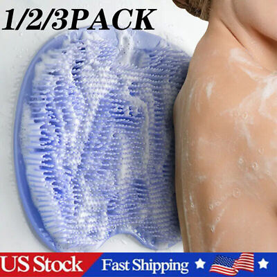 #ad #ad Shower Foot Back Scrubber Massage Pad Body Bath Soft Brush Mat Cleaning Bathroom $6.89