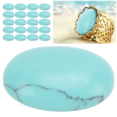 #ad 20PCS Natural Oval Flat Back Cabochons 18x13mm Egg Shaped Turquoise For Jewe BOO $9.89