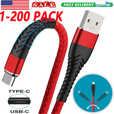 #ad #ad Braided USB Type C USB A Fast Charge Cable Cord Charger Charging Sync lot $358.99