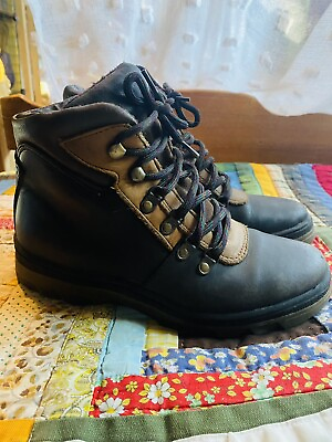 #ad Womens Bass Thinsulate Hiker Vintage black And Brown 80s $17.99