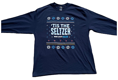 #ad Bud Light Seltzer Ugly Long Sleeve T Shirt Holiday Christmas Size XL Beer Gift $29.99