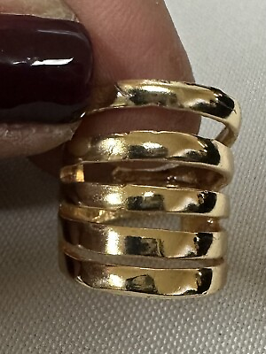 #ad Matte Gold Plated Adjustable Ring $29.00
