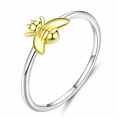 #ad European Women Girl 925 Sterling Silver Lovely Bee Fashion Finger Rings Size 6 8 $6.31
