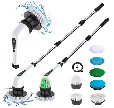 #ad Electric Rechargeable Cordless Spin Scrubber 7 Head Car Cleaning Scrubtastic Mop $24.99