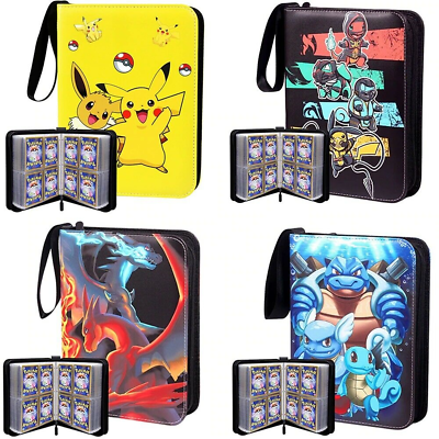 #ad Pokemon 400 Card Spots Leather Binder Album Book Game Card Collectors kids Gift $17.99
